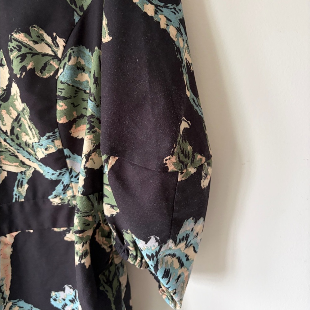 RHODE Camellia Vine Black Floral Pia Dress Size 8 - Picture 8 of 16